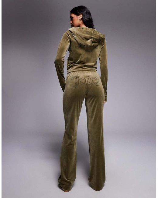 Juicy Couture Green Co-ord Diamante Outline Logo joggers