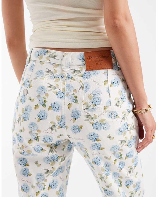 House Of Sunny White Hydrangea Jessie Denim Jeans