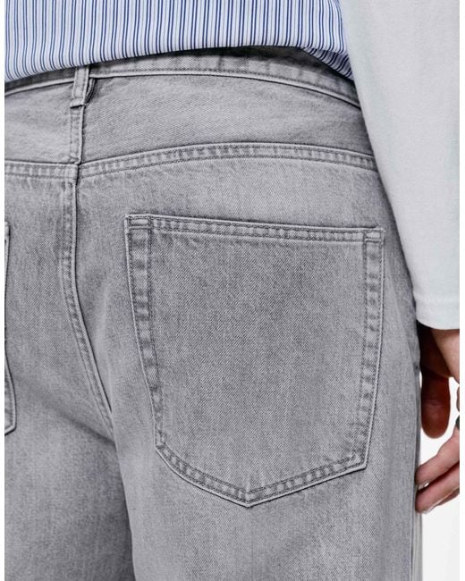 Pull&Bear – weite jeans in Gray für Herren