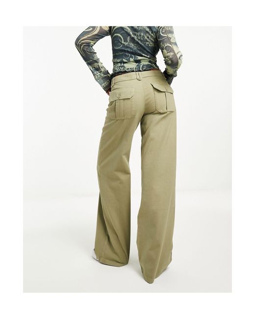 Collusion Low Rise Y2k Cargo in White Lyst