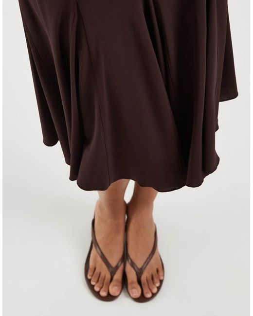 & Other Stories Black Ruffle Pleated Midi Skirt