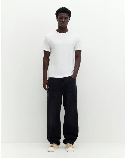 Pull&Bear Pull & bear – basic – slim-fit-t-shirt in White für Herren