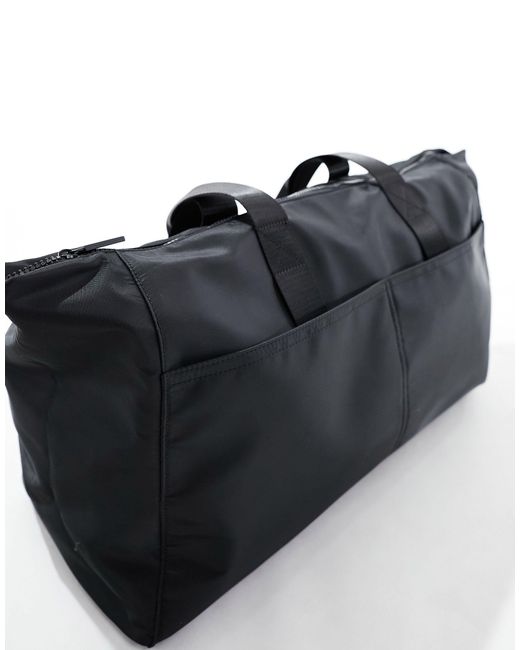 ASOS Black Large Webbing Zip Top Tote Bag