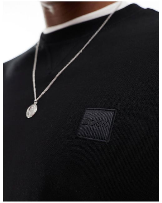 Westart - felpa nera con riquadro del logo di Boss in Black da Uomo