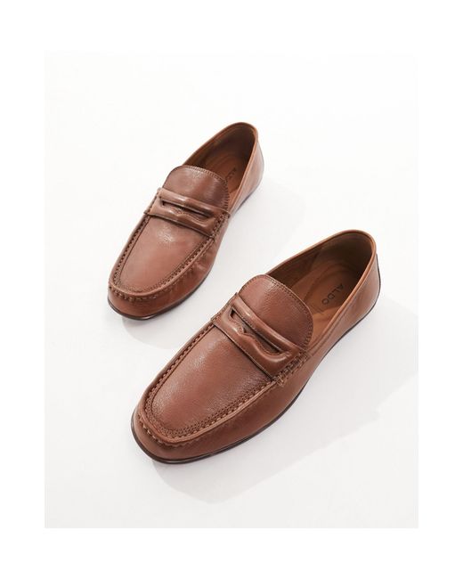 ALDO Black Prose Classic Leather Loafers for men