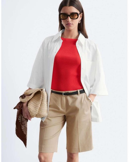 & Other Stories Cotton Blend Tailored Bermuda Shorts