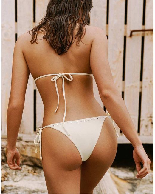 Pull&Bear Bikinibroekje Met Studs in het Brown