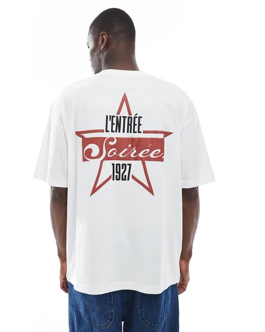 ASOS White Oversized T-shirt With Text Graphic for men