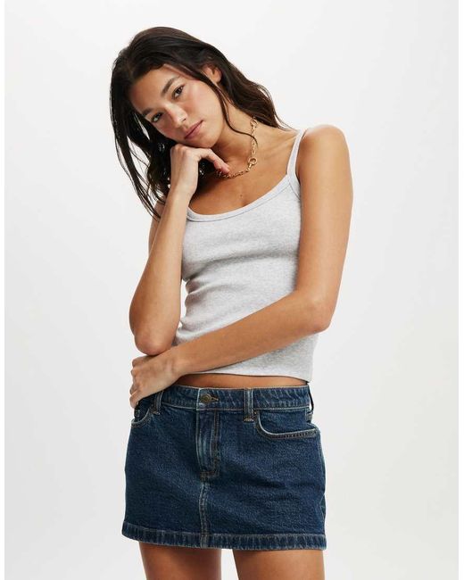 Cotton On White Goldie Rib Scoop Cami