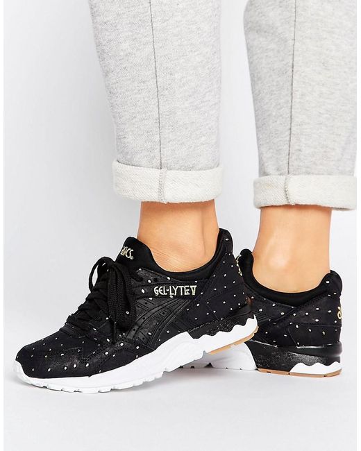Asics Suede Gel-lyte V Sneakers With Metallic Dots In Black | Lyst