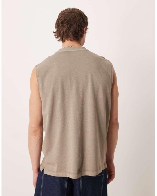 ASOS Natural Heavyweight Oversized Tank for men