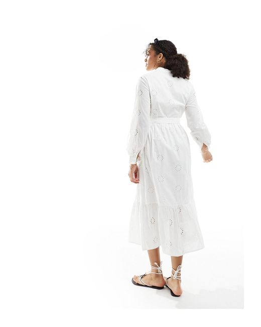 New Look White – midi-hemdblusenkleid