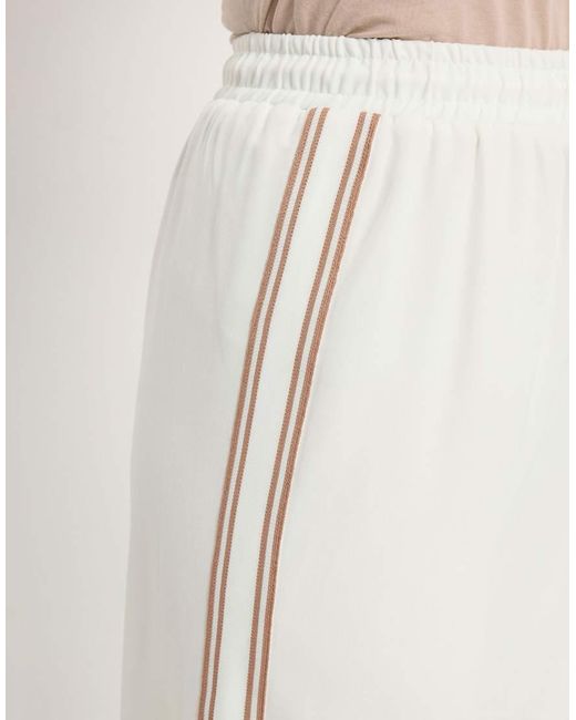 Long Tall Sally White Side Stripe Wide Leg Trousers