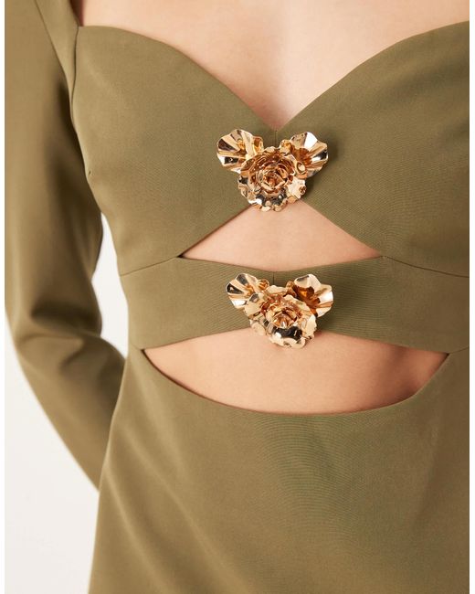 Pretty Lavish Natural – krepp-maxikleid