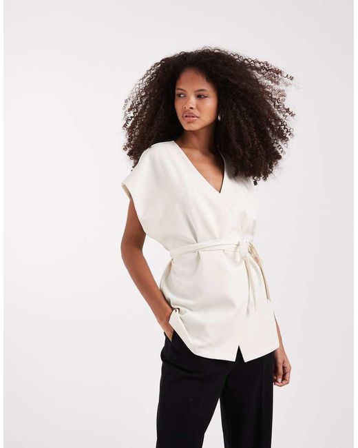 Pretty Lavish White Kimono Wrap Top