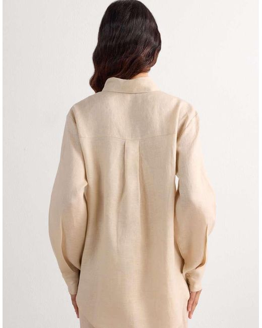 Intimissimi Natural The Pure Linen Plain-Weave Linen Shirt