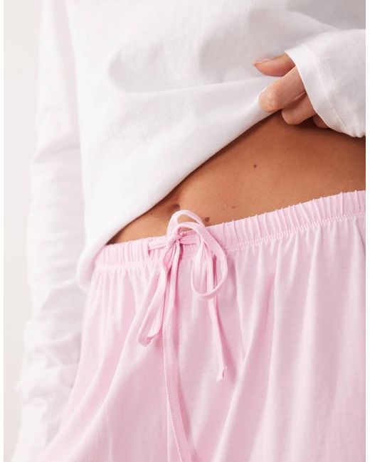 ASOS Pink Asos Design Petite Mix & Match Cotton Pajama Pants
