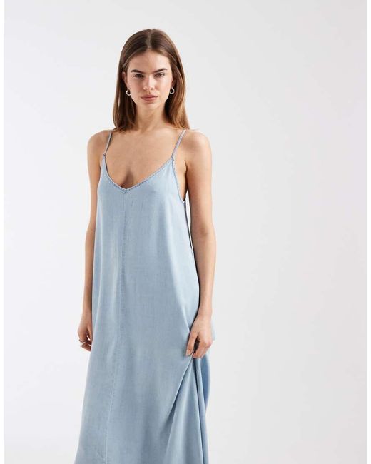 ONLY Blue Chambray Maxi Dress