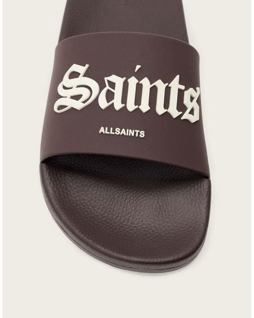 AllSaints Natural Saints & Sinners One Strap Logo Sliders