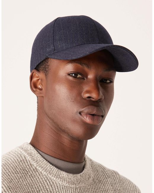 ASOS – gestreifte baseballkappe in Blue für Herren