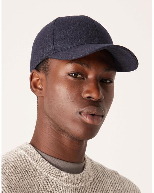 ASOS Blue Baseball Cap With Stripe for men