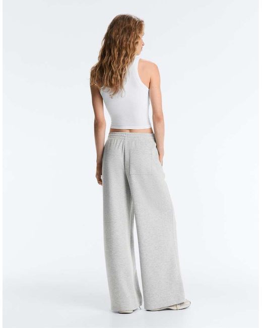 Oysho White Ribbed Modal Blend Long Tank Top