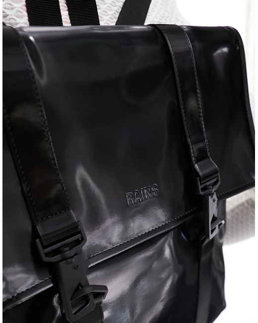 Exclusivité asos - - msn - petit sac à dos unisexe et imperméable - brillant Rains en coloris Black