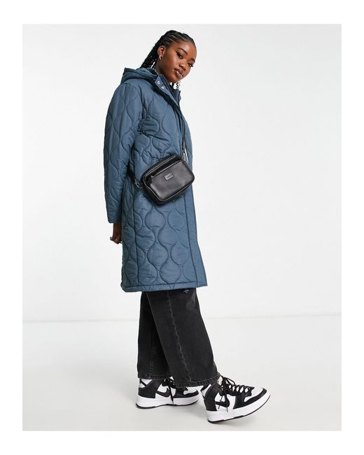 Cotton On Blue Cotton On Active Longline Quilted Jacket