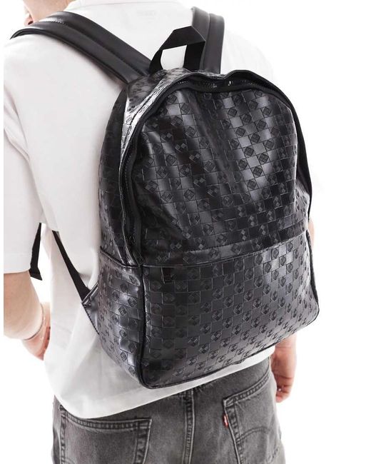 Zaino Con Motivo Impresso di ASOS in Black da Uomo