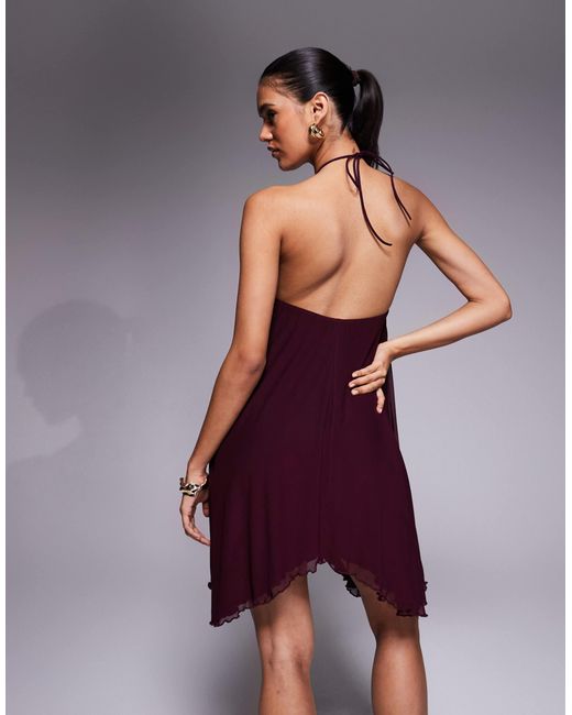 Fashionkilla Purple – neckholder-babydoll-minikleid