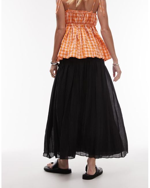 Mango Midi Rok Met Gerimpelde Bovenkant in het White