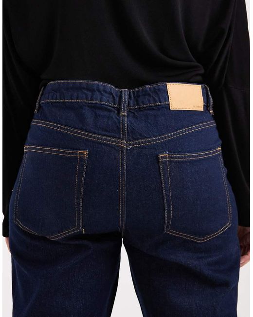 ASOS Blue Asos Design Curve High Rise Slim Straight Jean