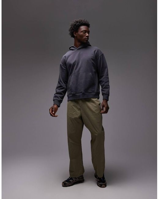 Topman Black Oversized Fit Hoodie for men
