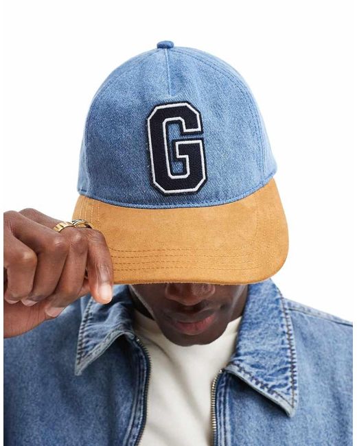 Gant Blue G Badge Denim Baseball Cap for men