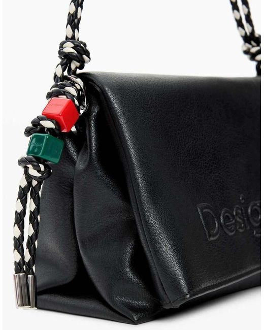 Desigual Black Medium Logo Charm Bag