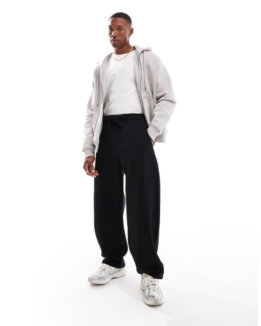 Bershka White baggy Fit joggers for men