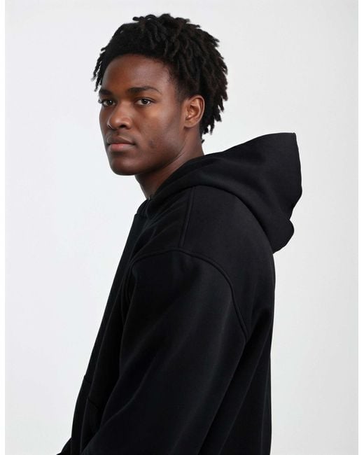 ASOS Black Essentials Boxy Hoodie for men