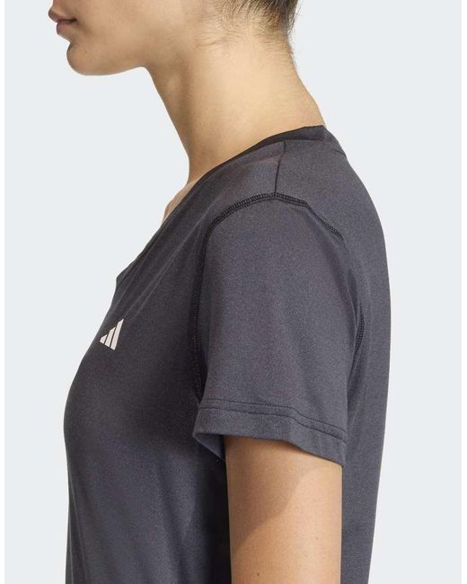 Adidas Originals Gray Workout Essentials V-Neck T-Shirt