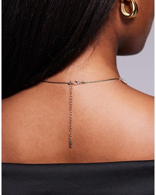 ALDO Black Bohemian Statement Charm Necklace