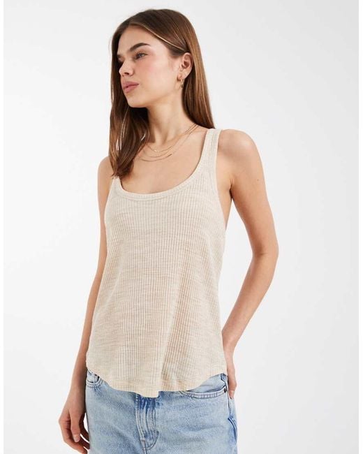 ASOS White Sheer Rib Scoop Neck Vest