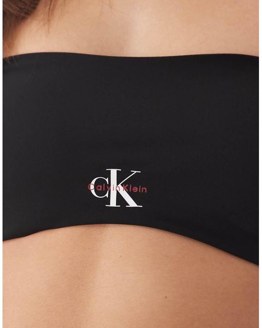 Calvin Klein Black Logo Bandeau Bikini Top