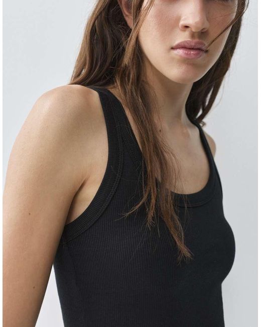 Pull&Bear Black Basic Tank Top