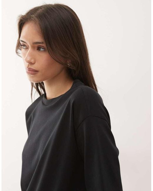 Noisy May Black Oversized Drop Shoulder T-shirt