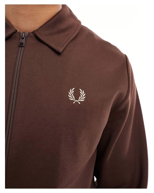 Fred Perry Brown F Perry Unisex Co-ord Taped Track Jacket