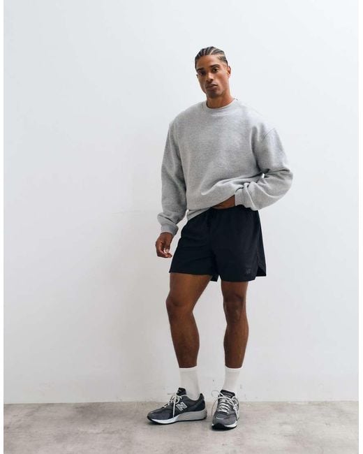New Balance Gray Rc Essential Short 5" for men