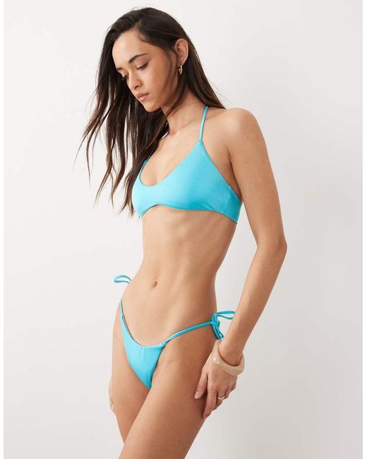 Free Society Blue Tieside Bikini Bottom