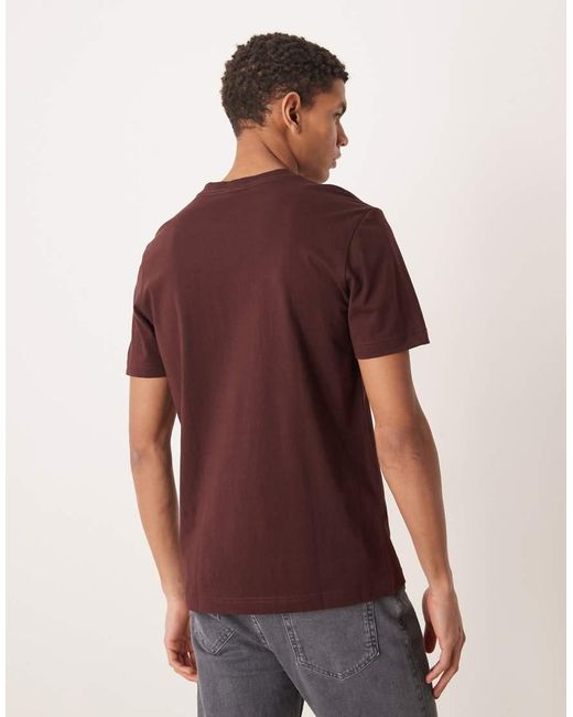 Mango Red Relaxed Fit V-neck T-shirt for men