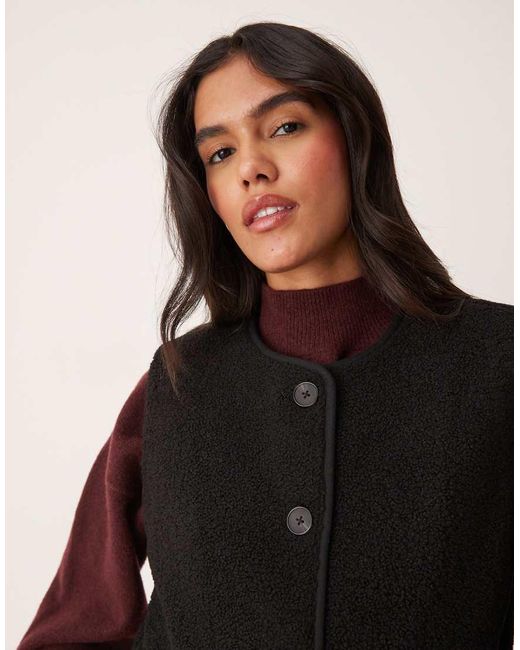 Nobody's Child Black Button Up Borg Gilet