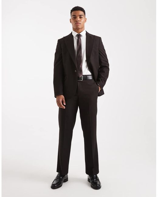 ASOS Black Straight Leg Suit Trousers for men