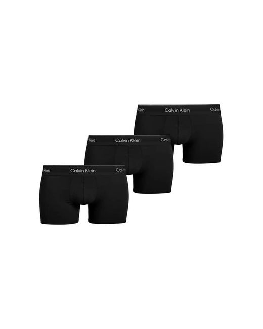 Pack De 3 Calzoncillos Negros De Talle Bajo Icon Cotton Stretch De Calvin Klein de hombre de color Black